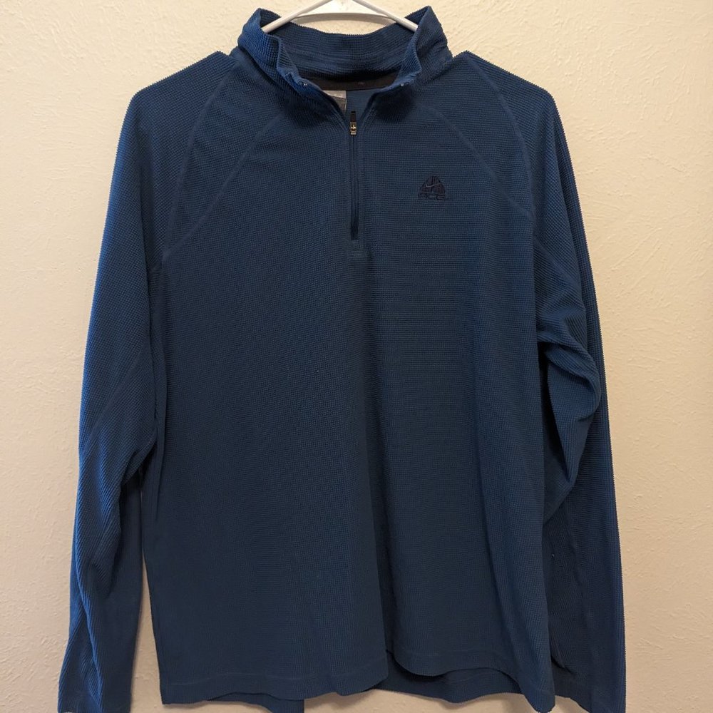 Nike ACG Mens Quarter Zip Pullover Sweater Waffle Knit